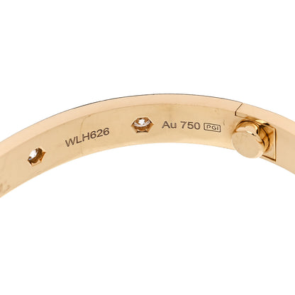 Cartier 18K Yellow Gold 10 Diamond LOVE Bracelet 17 7 of 10