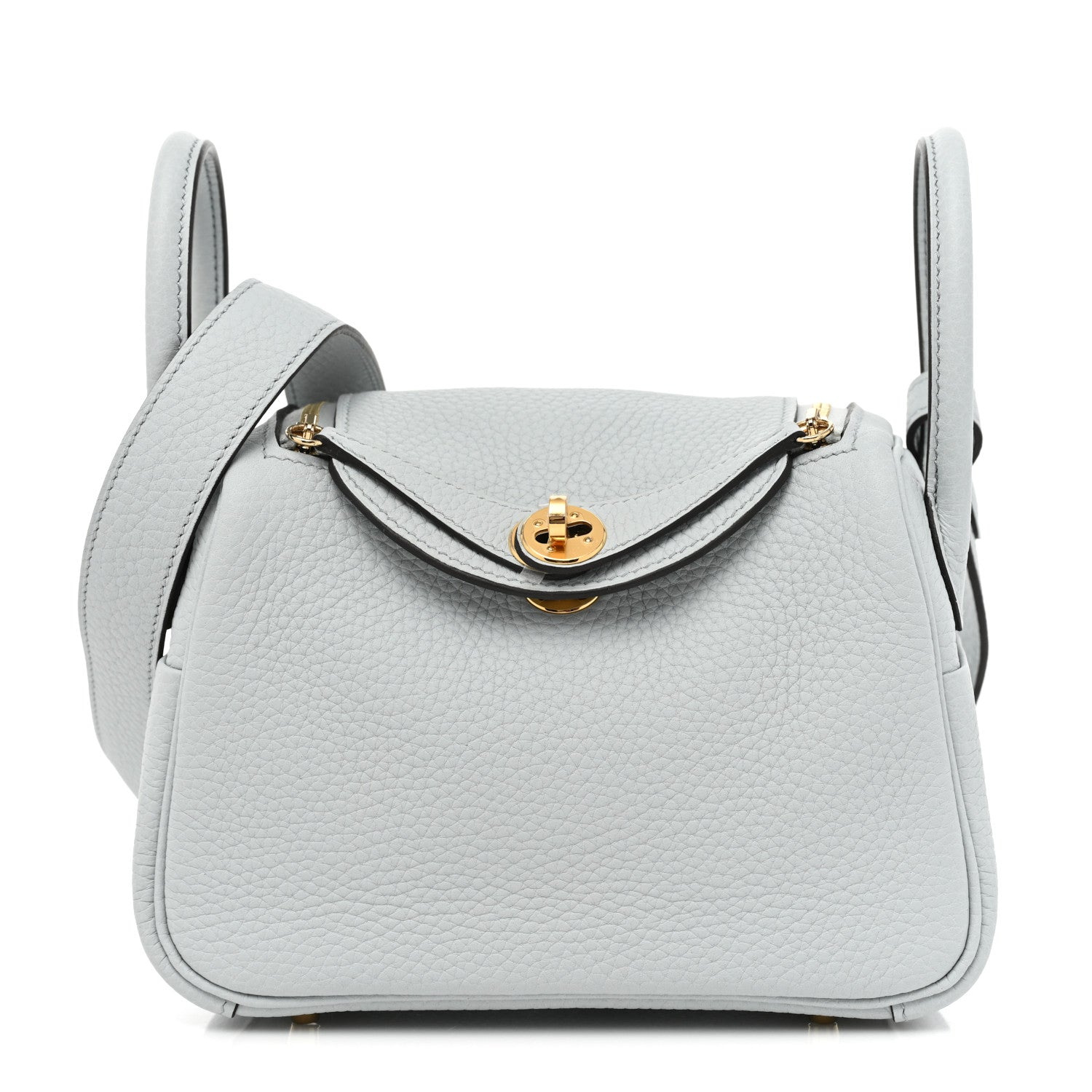 Hermes Taurillon Clemence Mini Lindy 20 Bleu Pale 1 of 8