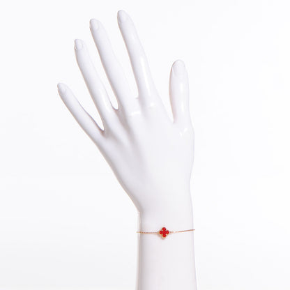 Van Cleef & Arpels 18K Rose Gold Carnelian Sweet Alhambra Bracelet 2 of 6