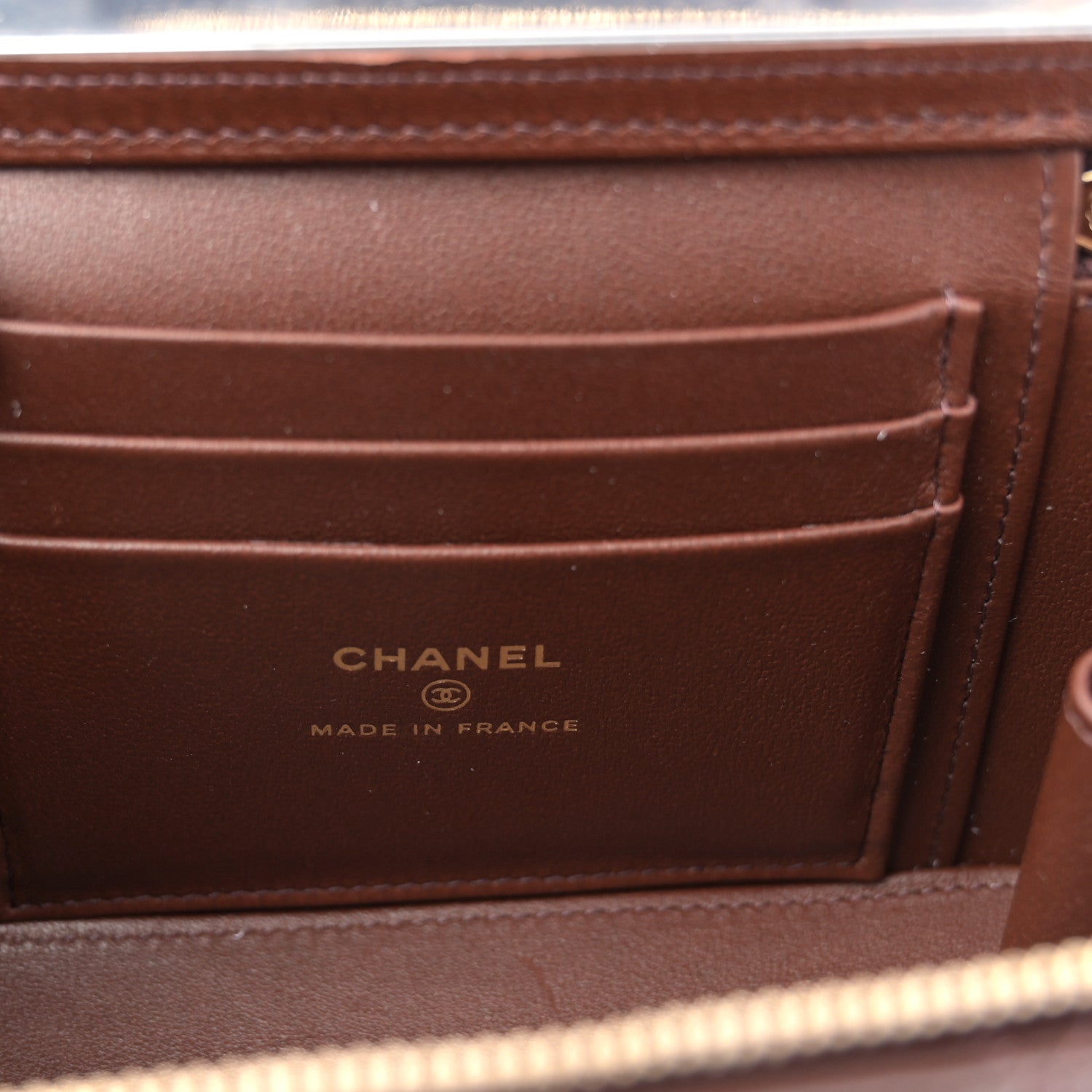 Chanel Lambskin Quilted Small Top Handle Vanity Case With Chain Dark Brown 6 of 11