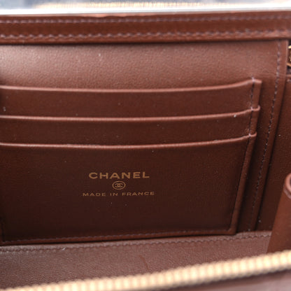 Chanel Lambskin Quilted Small Top Handle Vanity Case With Chain Dark Brown 6 of 11