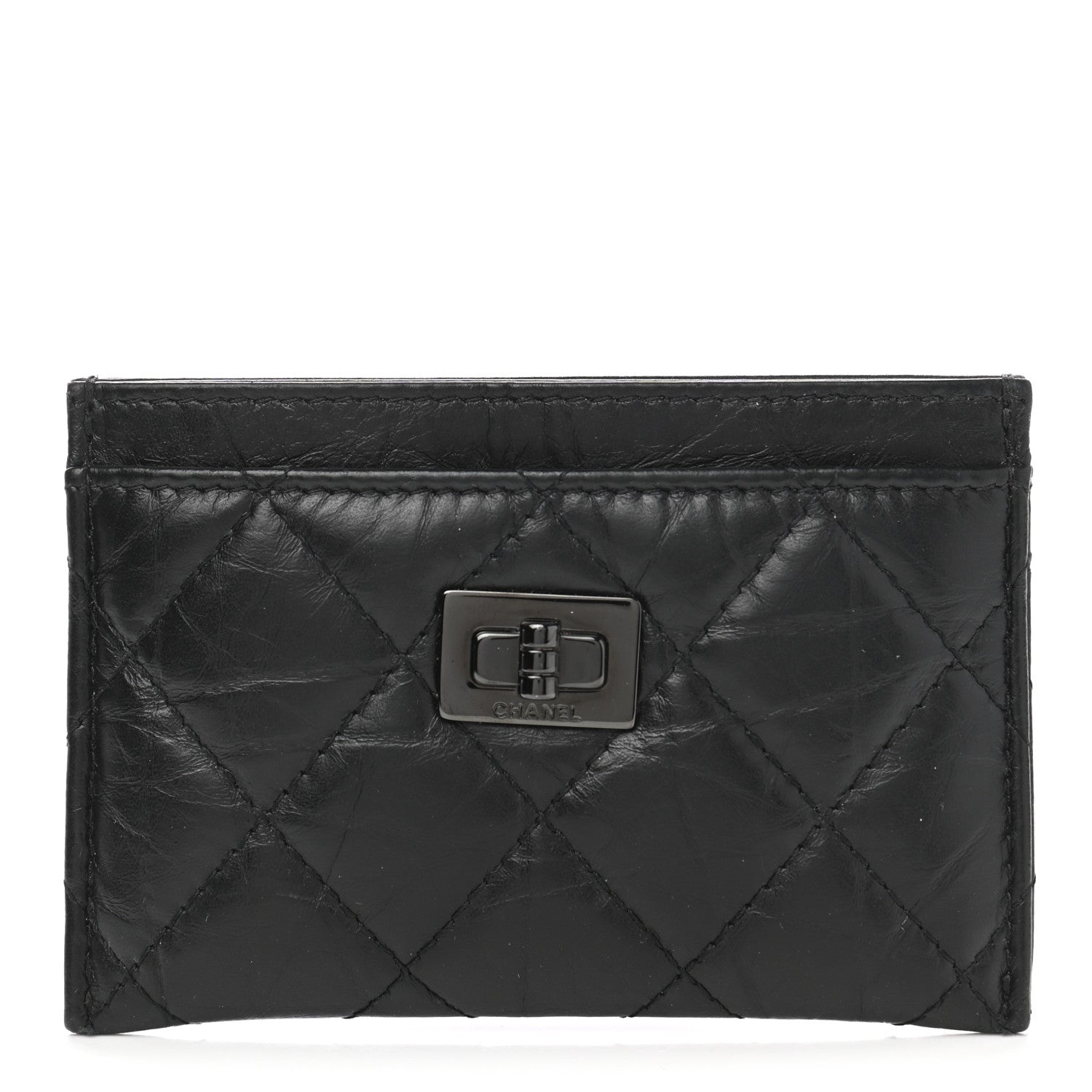 Chanel Aged Calfskin Quilted Reissue Card Holder So Black 1 of 9