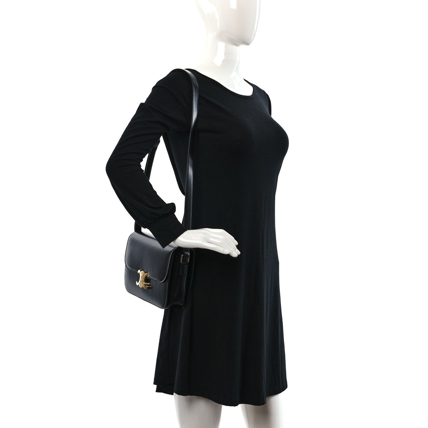 Shiny Calfskin Medium Triomphe Black