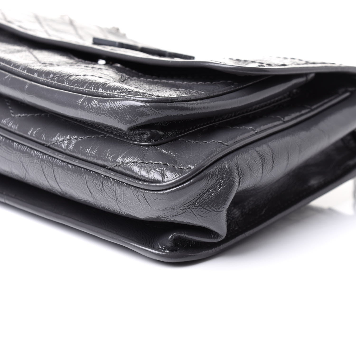 Saint Laurent Crinkled Calfskin Matelasse Monogram Medium Niki Chain Satchel Asphalt 6 of 14