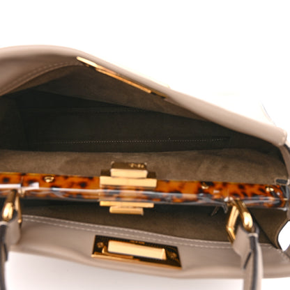 Fendi Vitello Seta Plexiglass Tortoise Medium Peekaboo Iconic Satchel Tortora 6 of 11