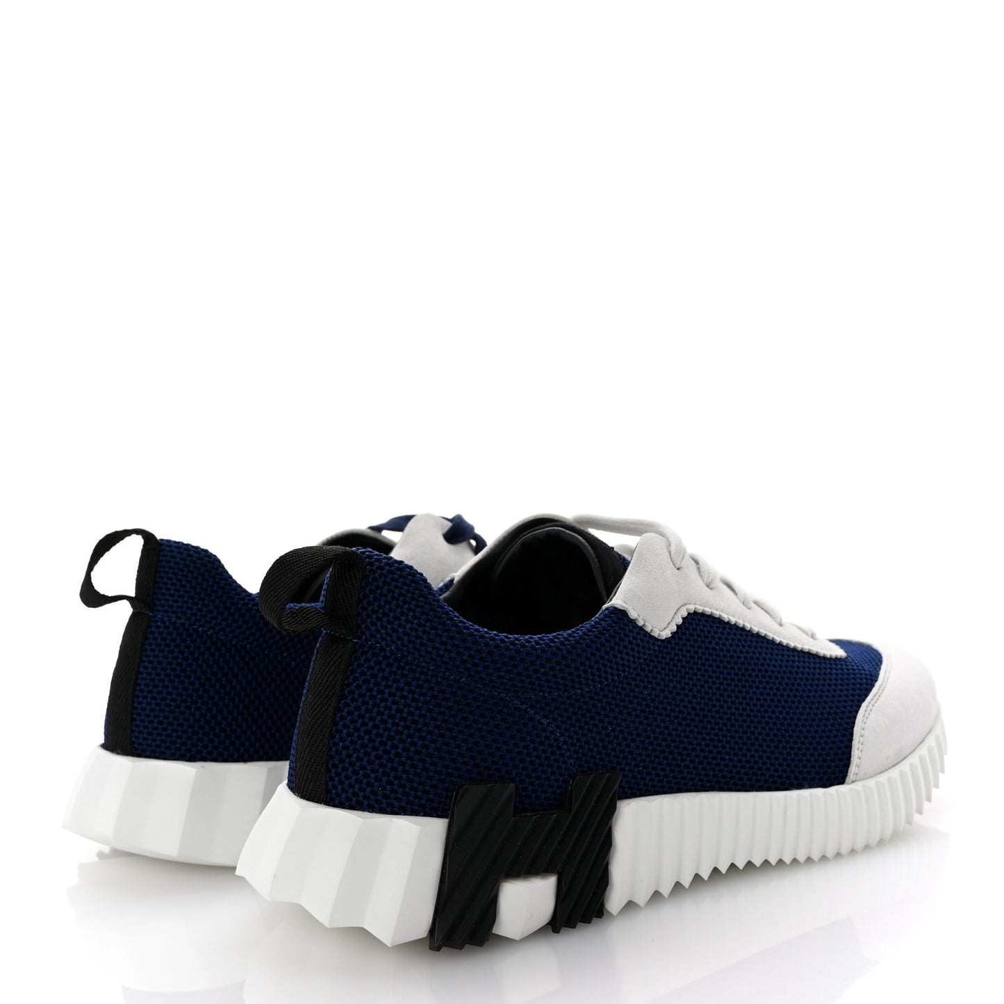 Air Mesh Suede Goatskin Bouncing Sneakers 40 Marine Multicolor