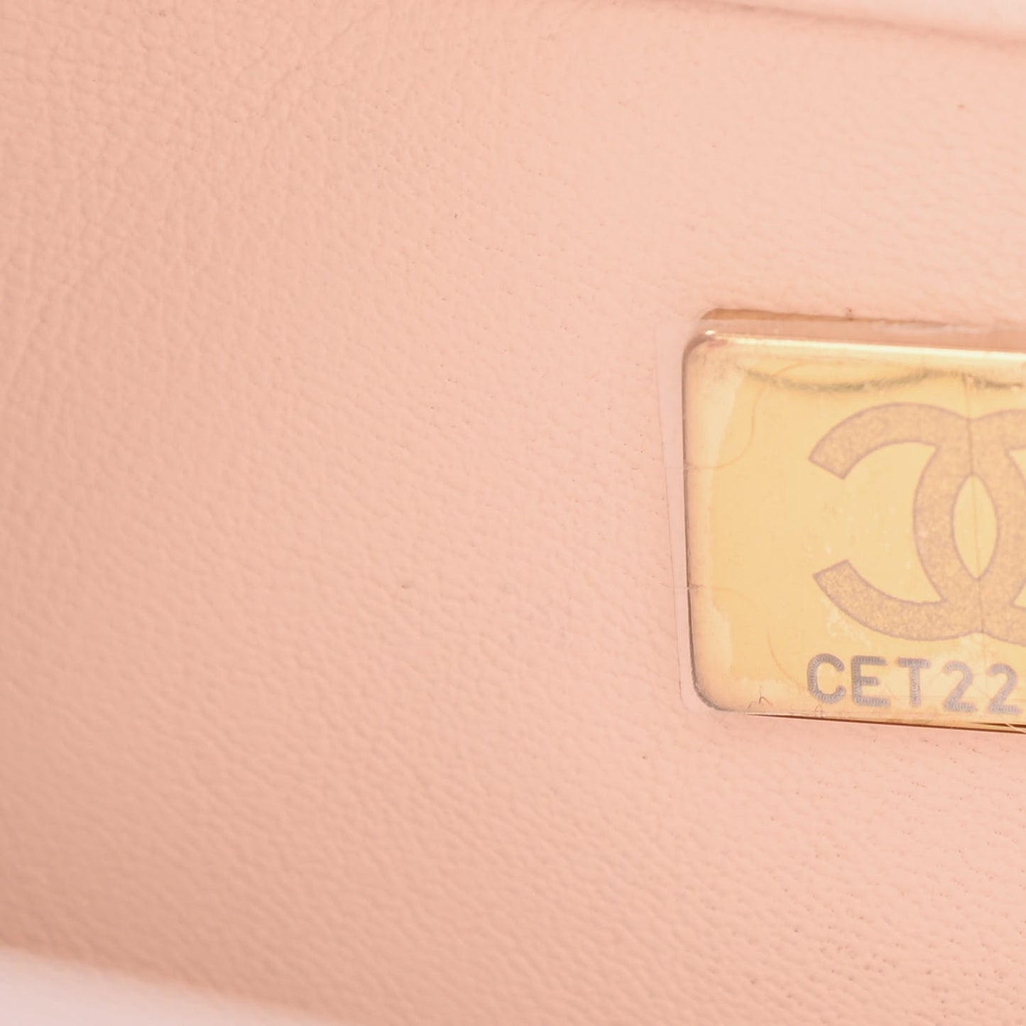 Lambskin Quilted Mini Pearl Crush Flap Light Beige