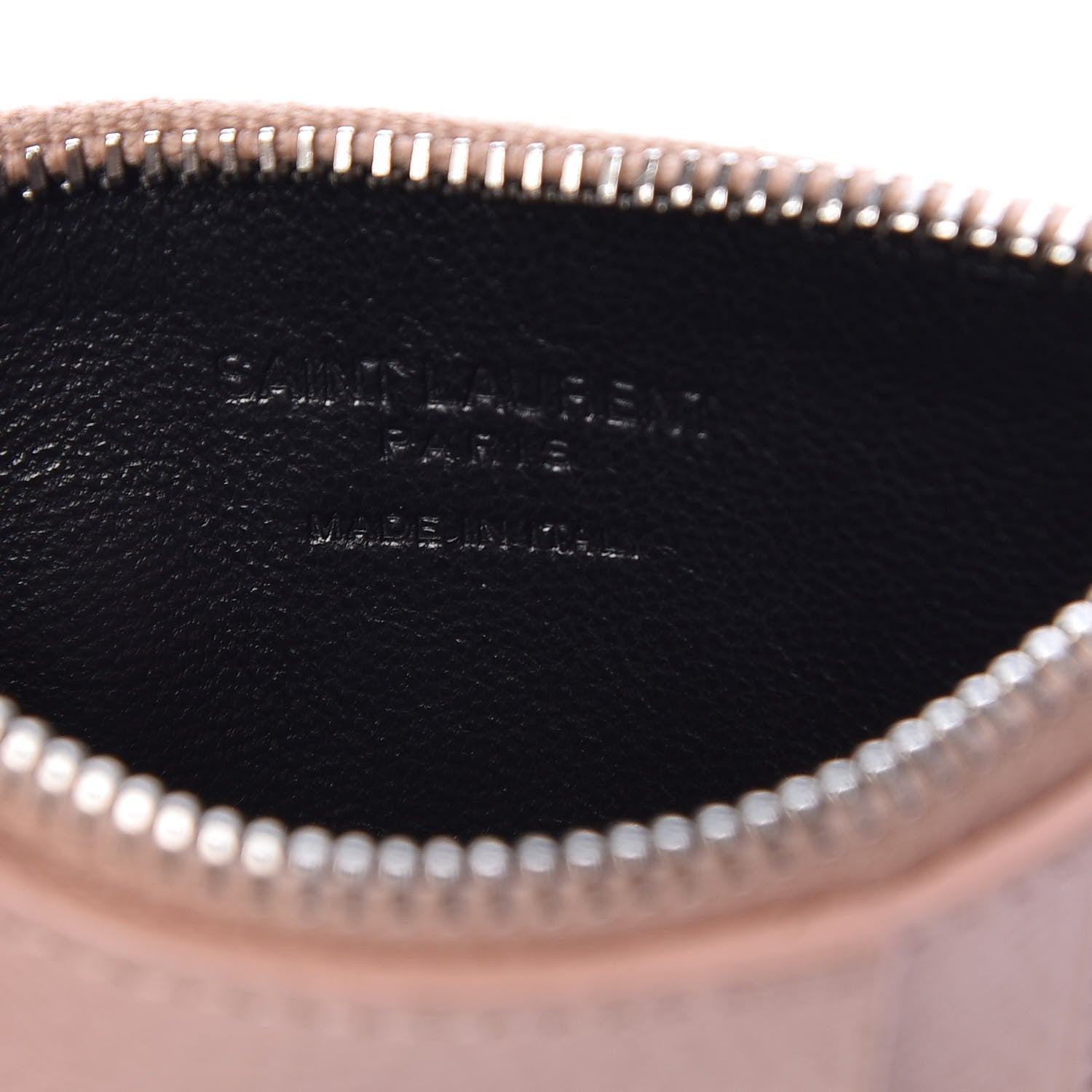 Saint Laurent Grained Calfskin 5 Fragments Zip Pouch Card Holder Rose Antic 6 of 6