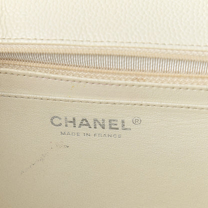 Chanel Caviar Quilted Jumbo Single Flap White 7 of 13