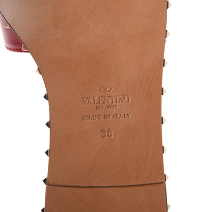 Valentino Garavani Nappa Soul Rockstud Flat Slide Sandals 38 Rosso 10 of 12
