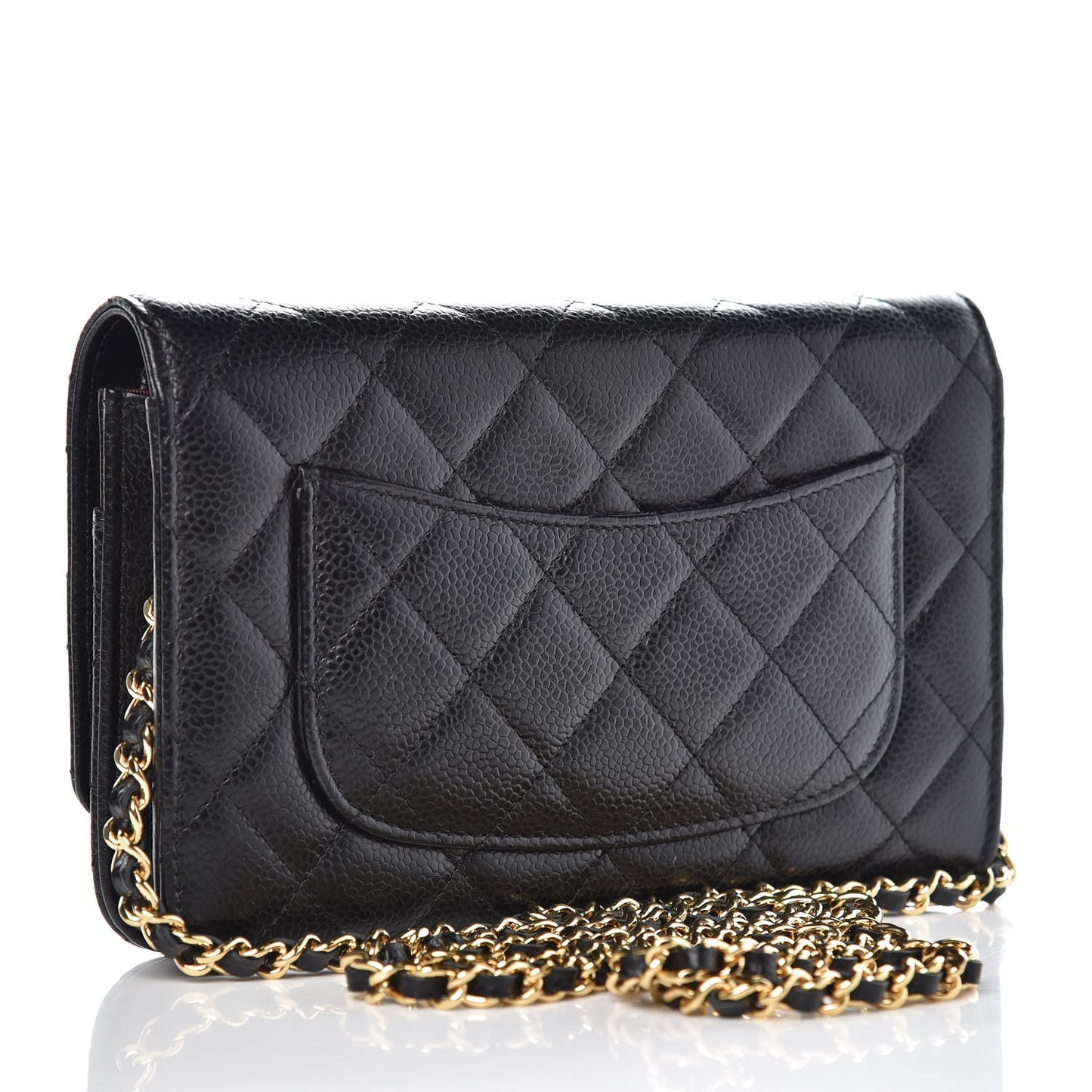 Caviar Quilted Wallet On Chain WOC Black