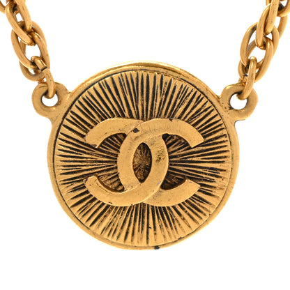 Chanel Metal CC Round Pendant Necklace Gold 4 of 7
