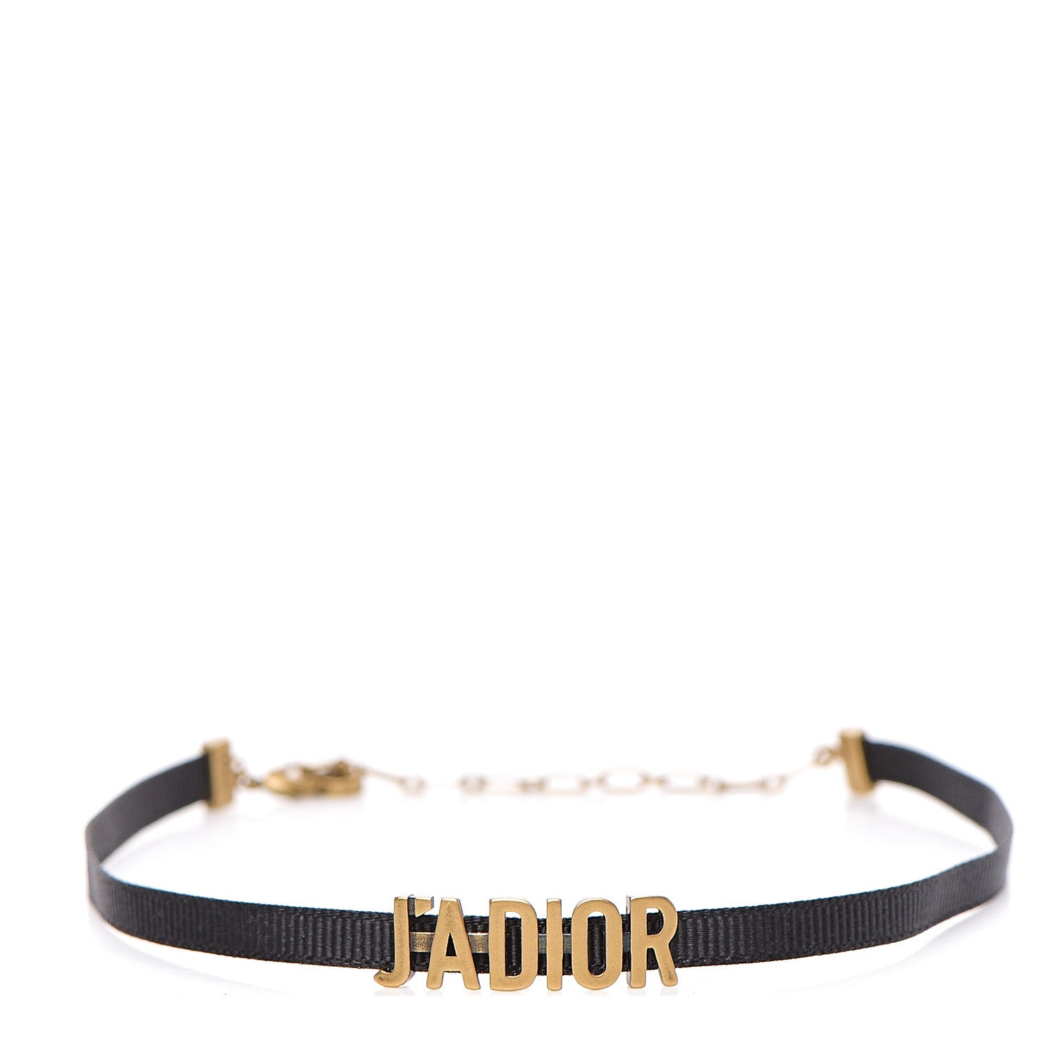 Christian Dior Grosgrain Ribbon J'Adior Logo Choker Necklace Black 1 of 4