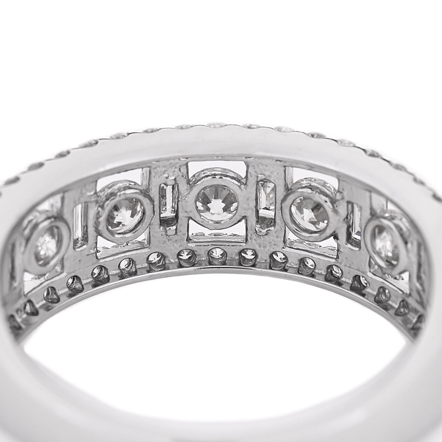 Parker & West by FASHIONPHILE Platinum Diamond 1.00ctw Openwork Band Ring 53 6.25 8 of 9