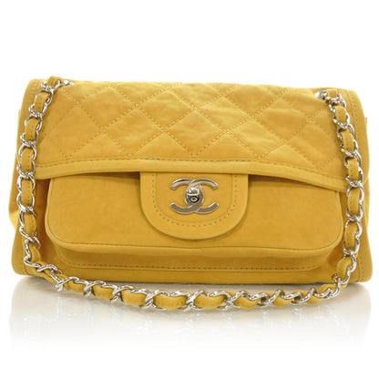 Chanel Ultra Soft Suede Calfskin Natural Beauty Flap Bag Yellow 1 of 9