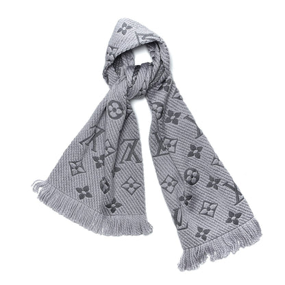 Louis Vuitton Wool Silk Logomania Scarf Pearl 1 of 4