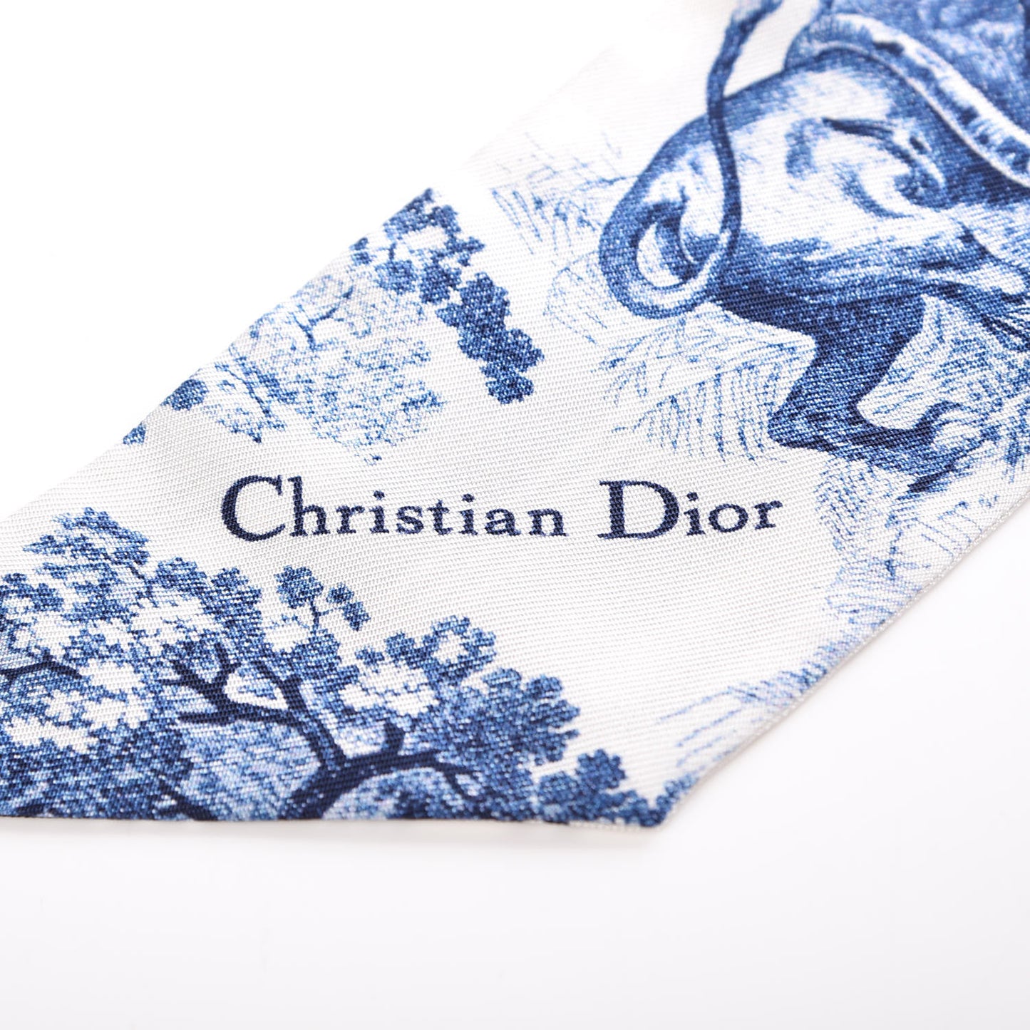 Silk Toile De Jouy Mitzah Scarf Blue