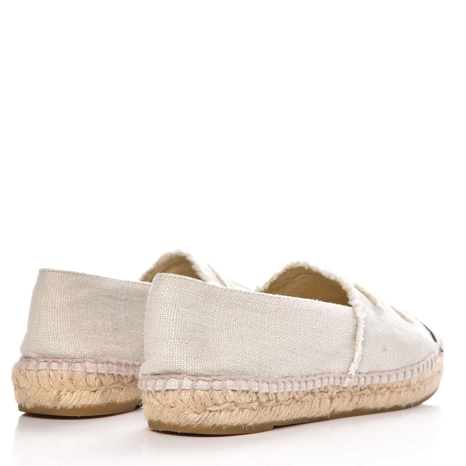 Chanel Linen CC Espadrilles 39 Beige Black 4 of 19