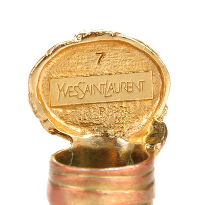 Saint Laurent Glass Cabochon Arty Ovale Ring 7 Gold Pink 4 of 6