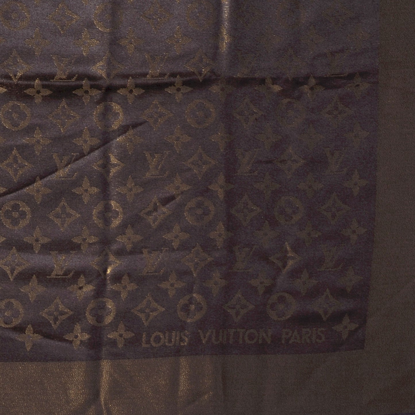 Silk Lurex Wool Monogram Shine Shawl Brown