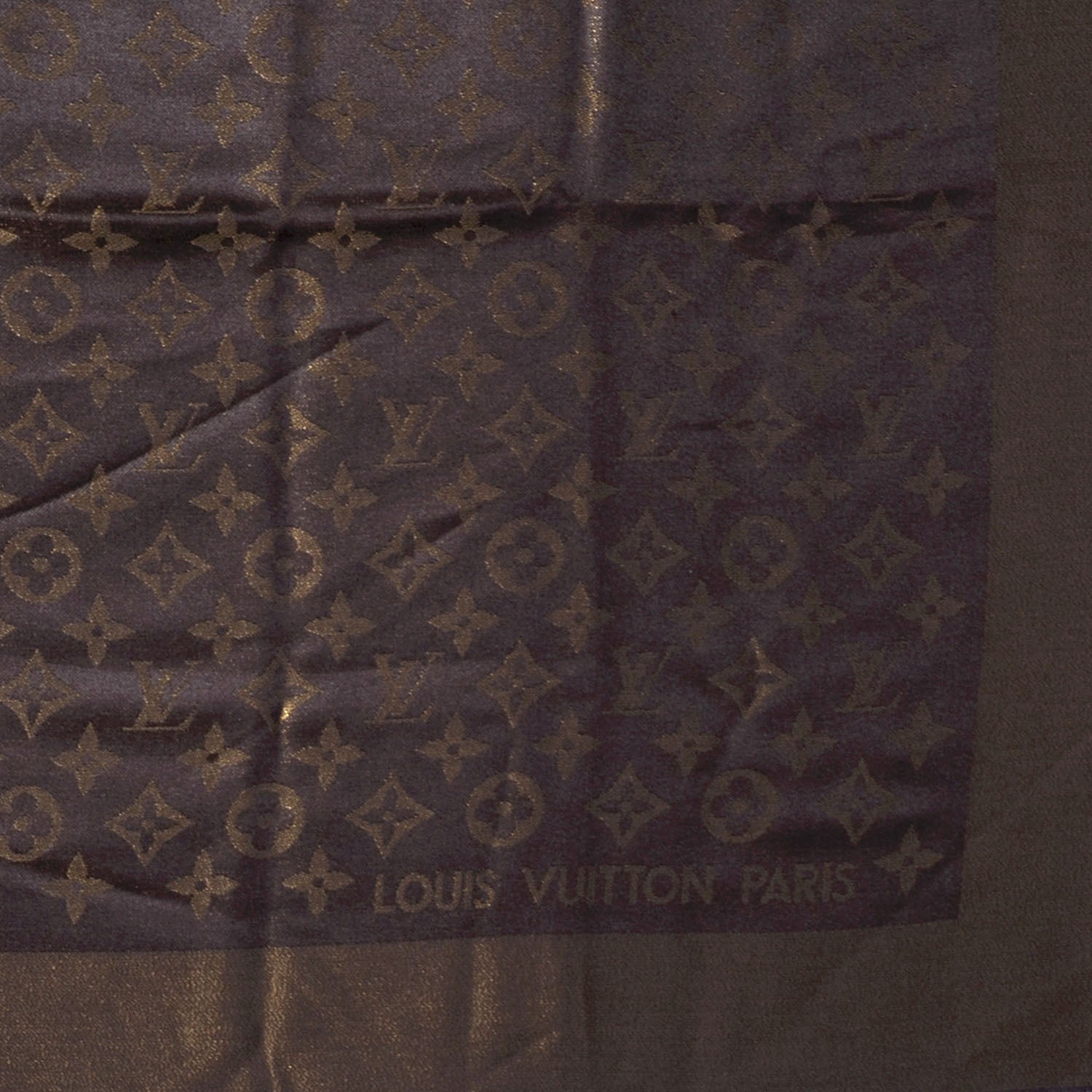 Louis Vuitton Silk Lurex Wool Monogram Shine Shawl Brown 5 of 6