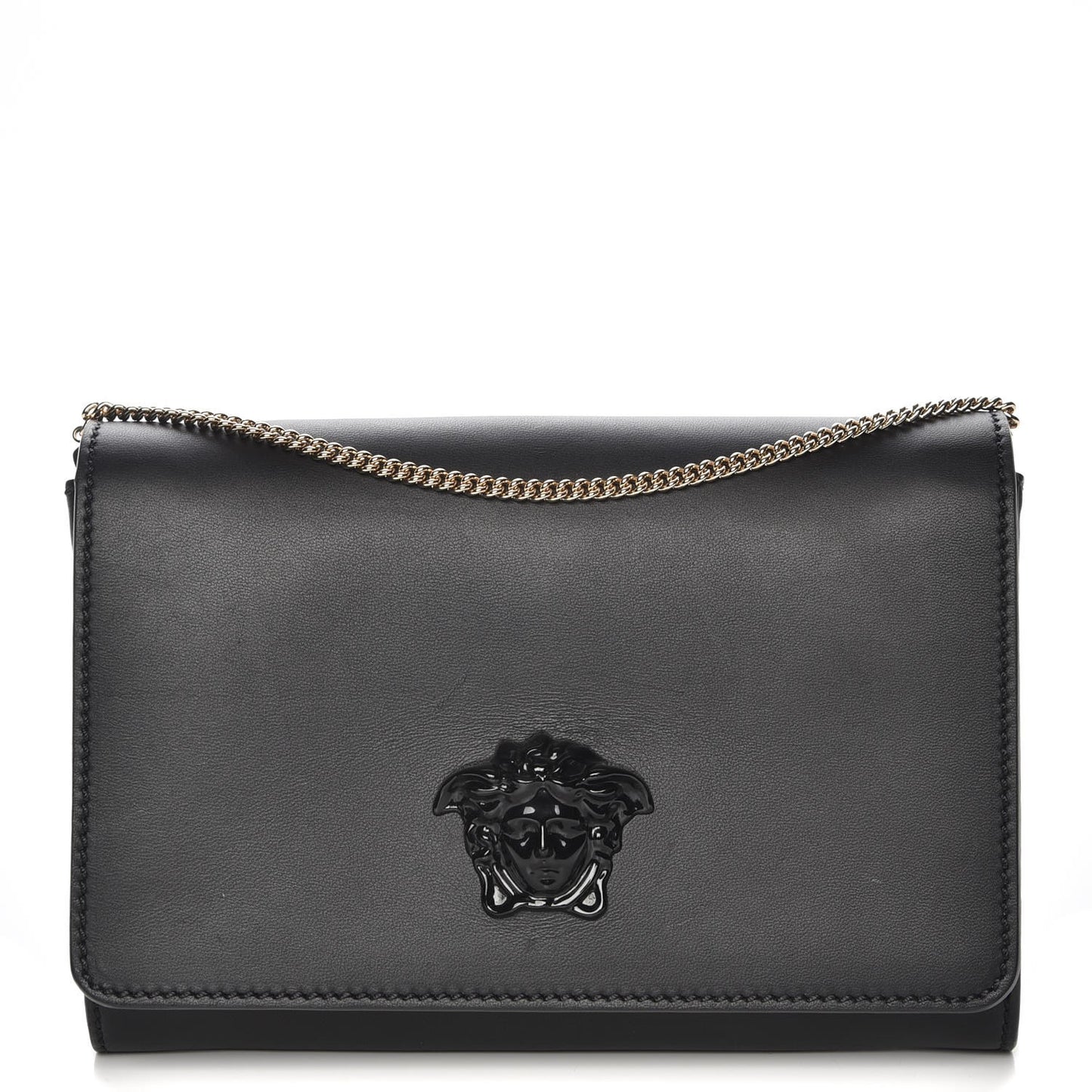 Calfskin Palazzo Chain Evening Bag Black