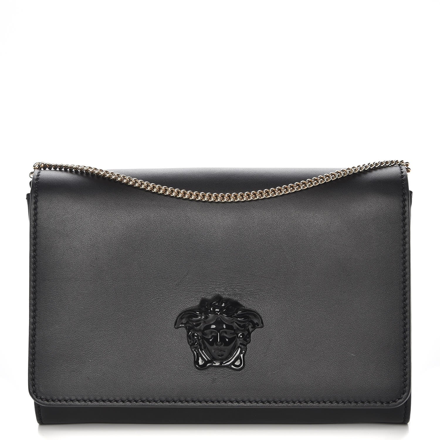 Versace Calfskin Palazzo Chain Evening Bag Black 1 of 6