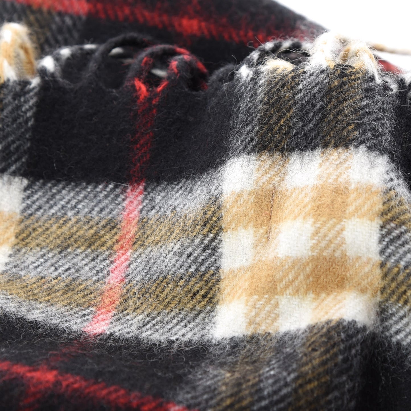 Cashmere Vintage Check Icon Stripe Scarf Black