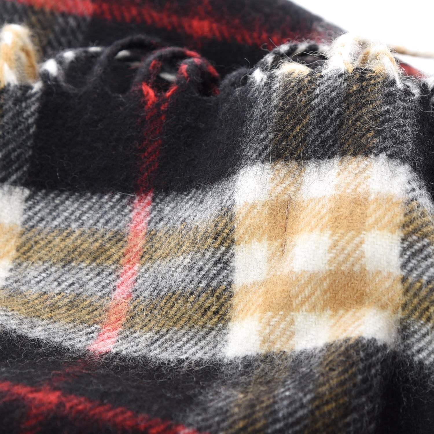 Burberry Cashmere Vintage Check Icon Stripe Scarf Black 4 of 5