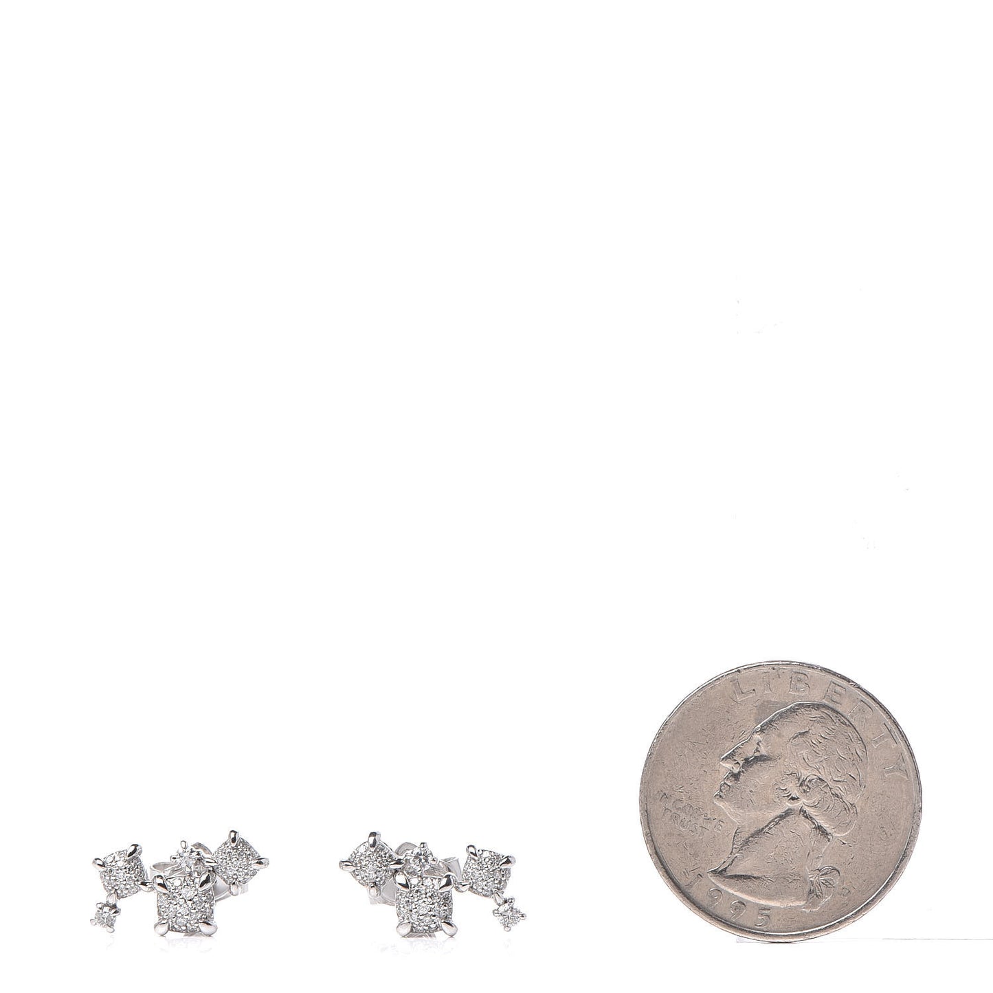 18K White Gold Diamond Precious Chatelaine Climber Earrings