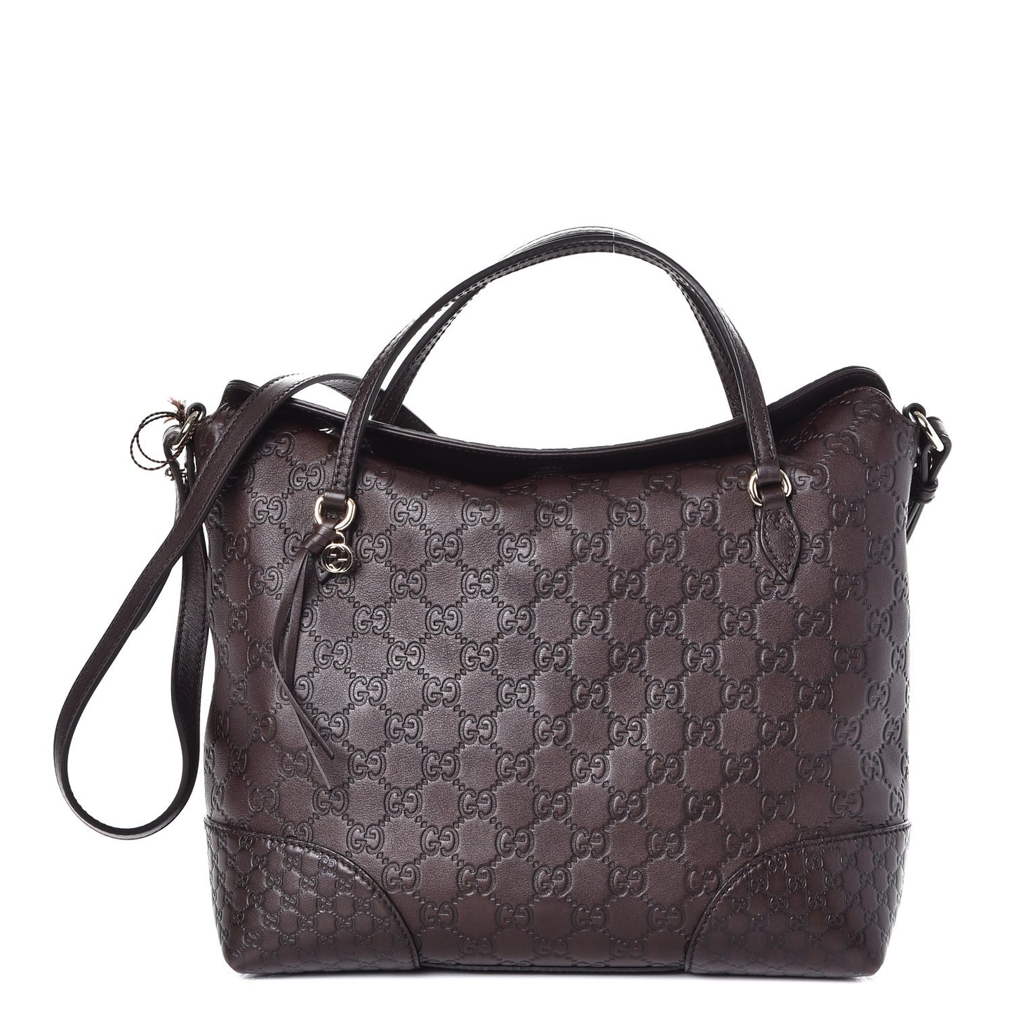 Guccissima Medium Bree Foldover Tote Chocolate