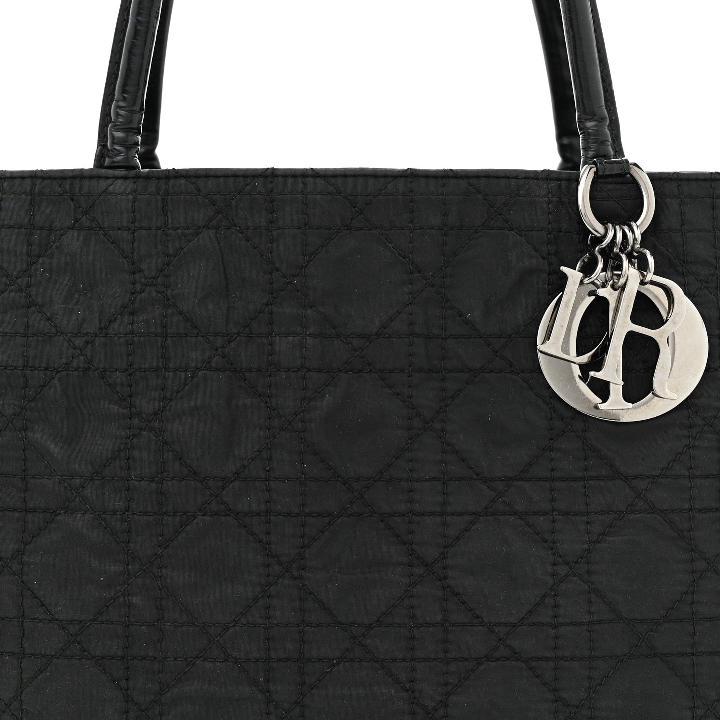 Nylon Cannage Large Tote Black