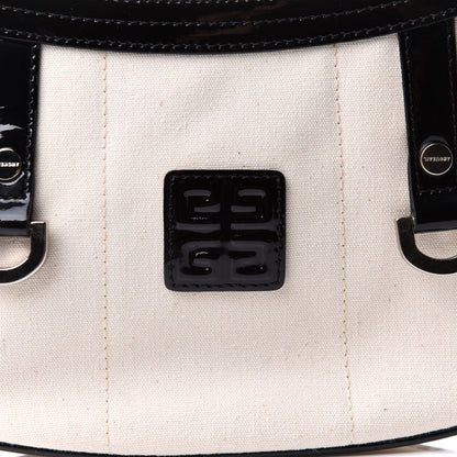 Givenchy Canvas Patent Hobo Bag White Black 8 of 12