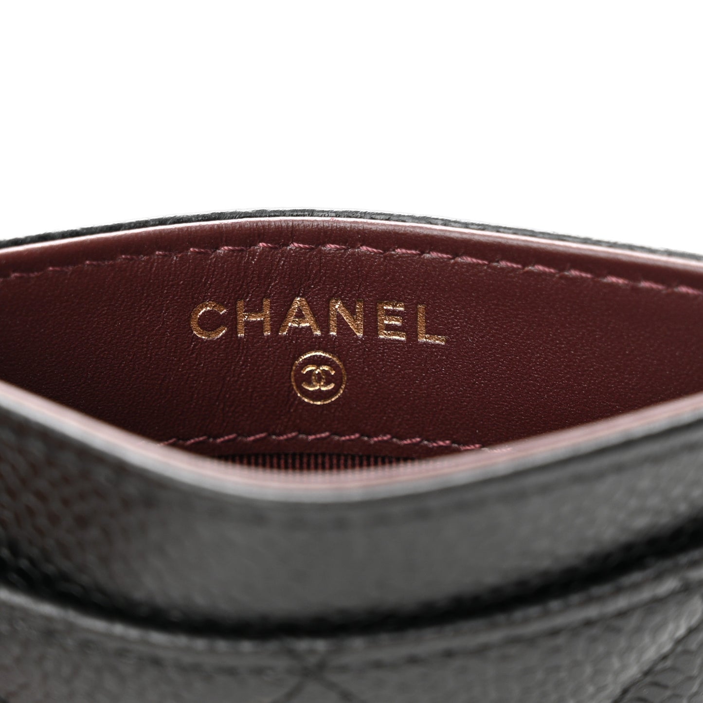 Caviar Quilted Card Holder Black