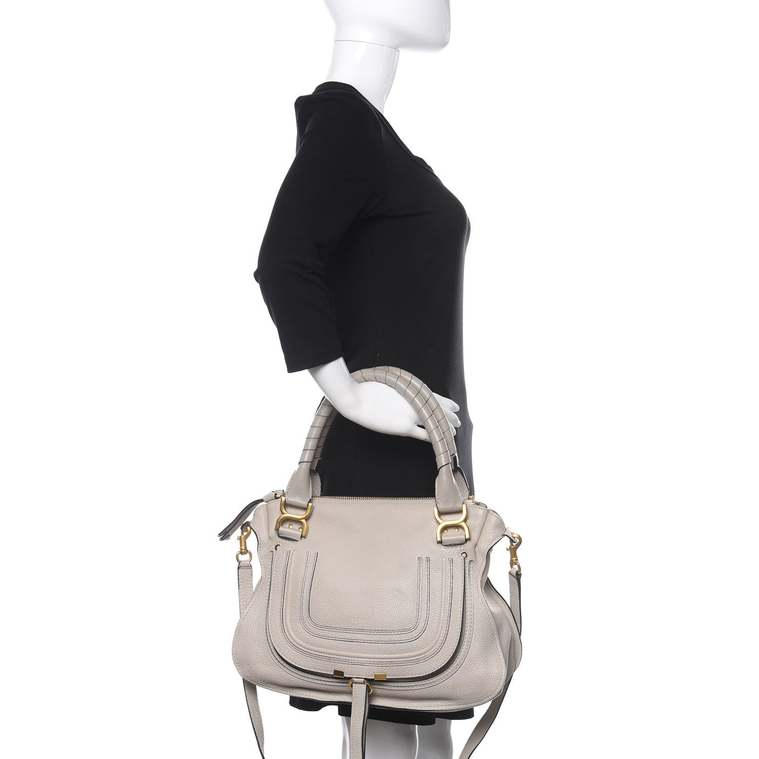 Chloe Calfskin Medium Marcie Satchel Dove 3 of 13