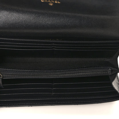 Chanel Caviar Quilted Large Boy Gusset Flap Wallet Black 5 of 9