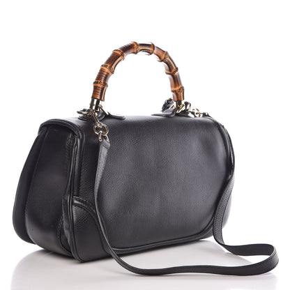 Gucci Calfskin Large New Bamboo Top Handle Bag Black 4 of 13