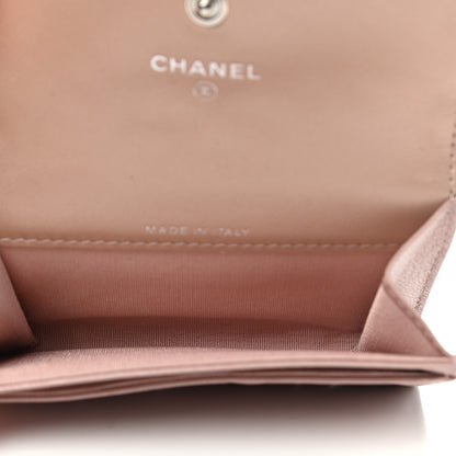 Chanel Goatskin Camellia Embossed Card Holder Wallet Light Pink 5 of 9