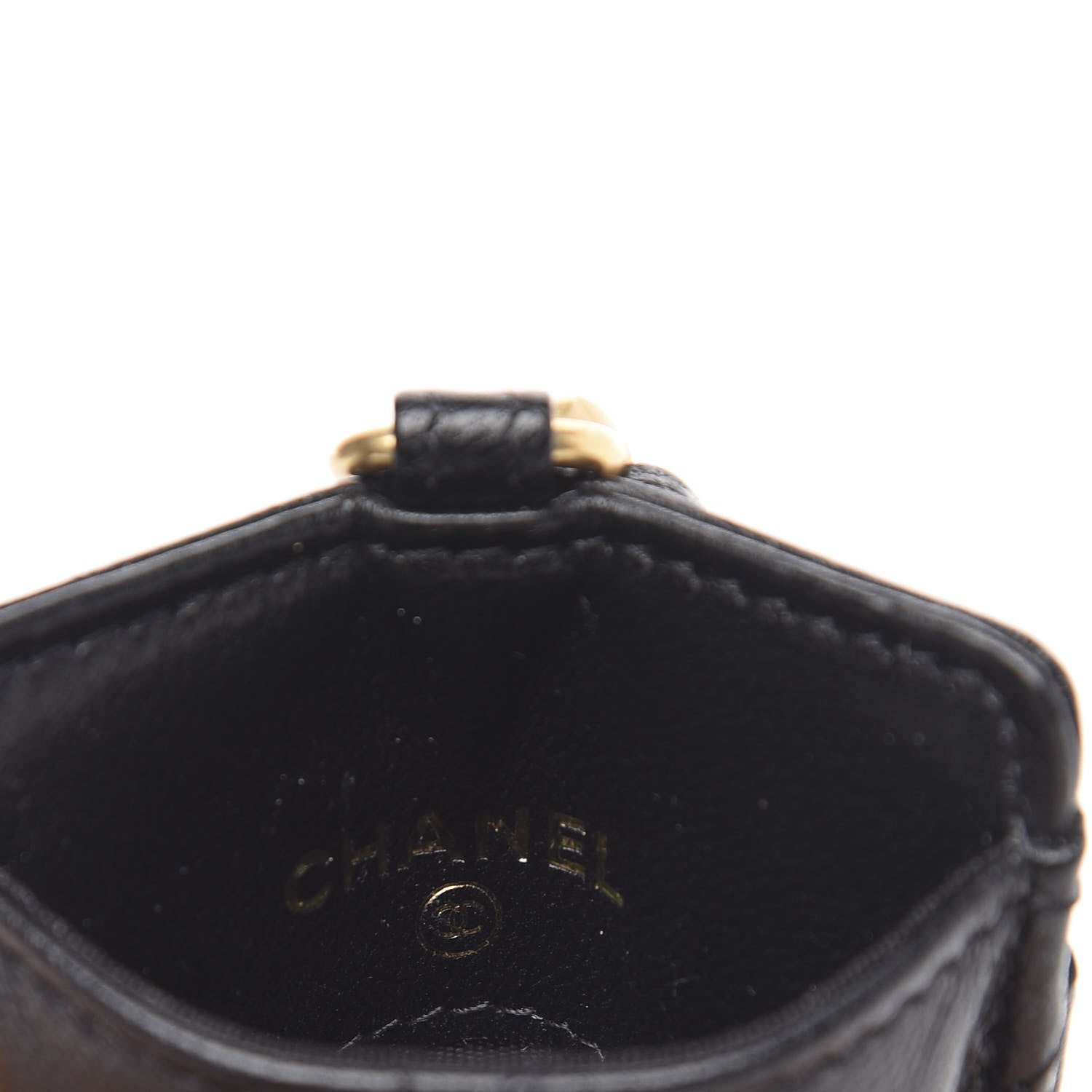 Chanel Goatskin Quilted 19 Card Holder On Chain Black 5 of 8