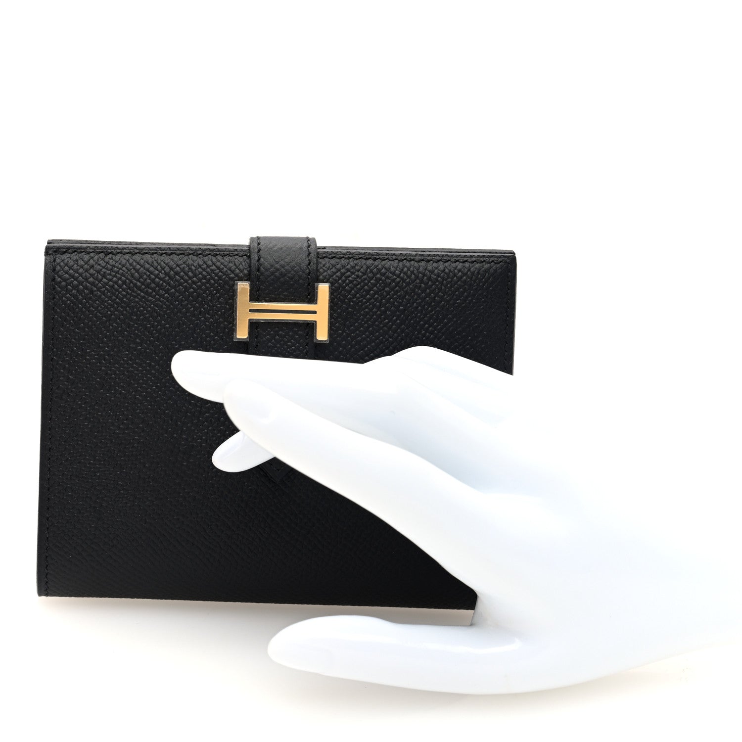 Hermes Epsom Mini Bearn Wallet Black 2 of 8