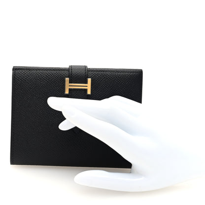 Hermes Epsom Mini Bearn Wallet Black 2 of 8