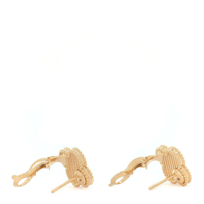 Van Cleef & Arpels 18K Yellow Gold Vintage Alhambra Earrings 4 of 5