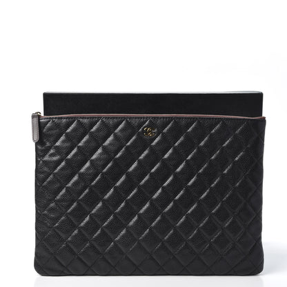 Chanel Caviar Quilted Large Cosmetic Case Black 9 of 9
