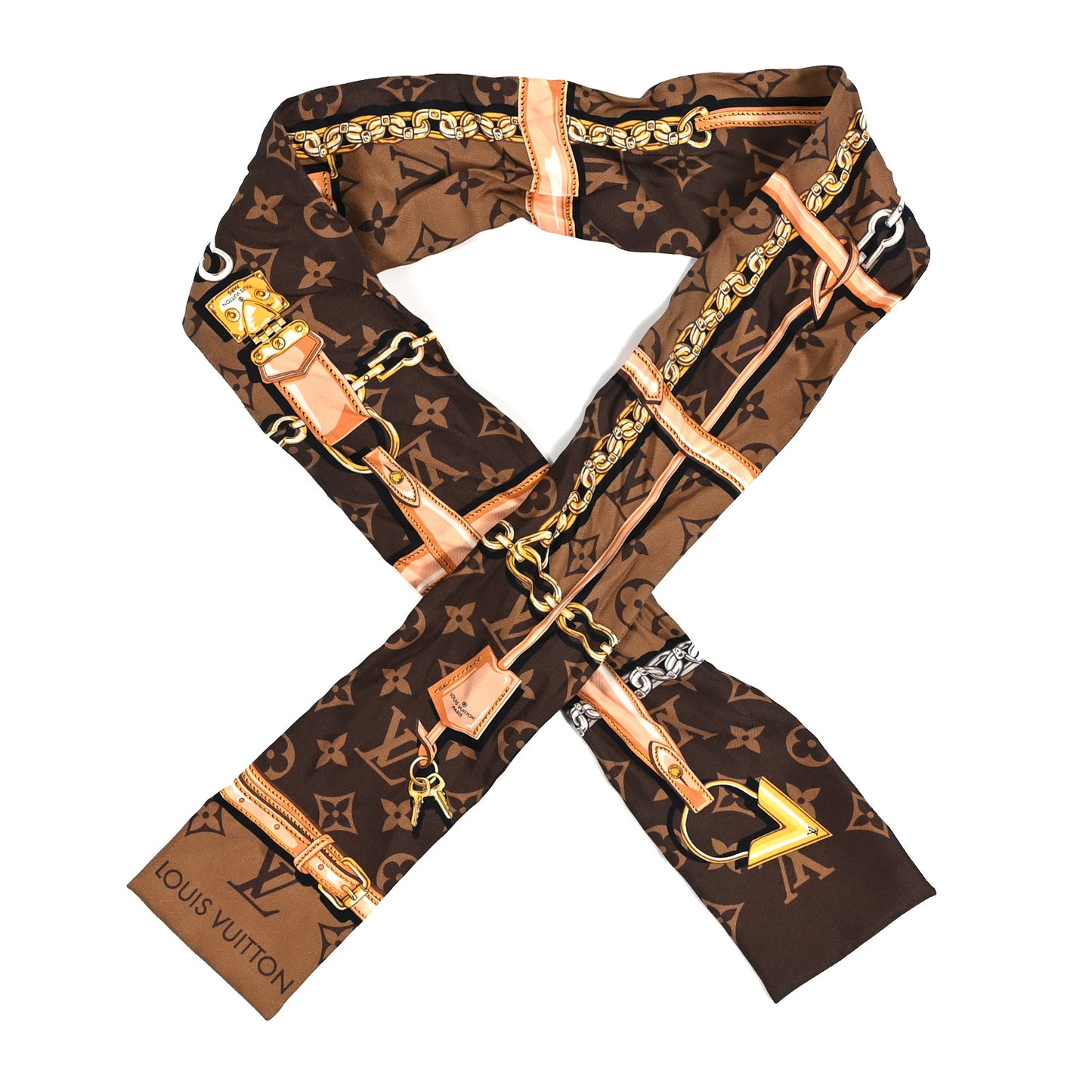 Silk Monogram Confidential Bandeau Brown