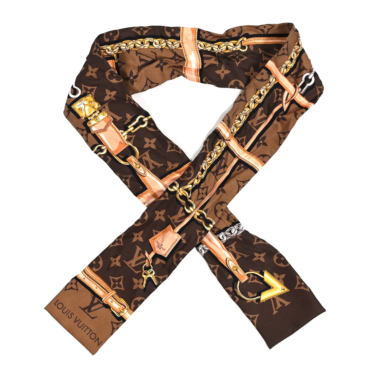 Louis Vuitton Silk Monogram Confidential Bandeau Brown 1 of 3