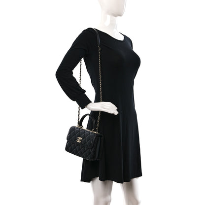 Chanel Lambskin Quilted Mini Trendy CC Dual Handle Flap Bag Black 2 of 12