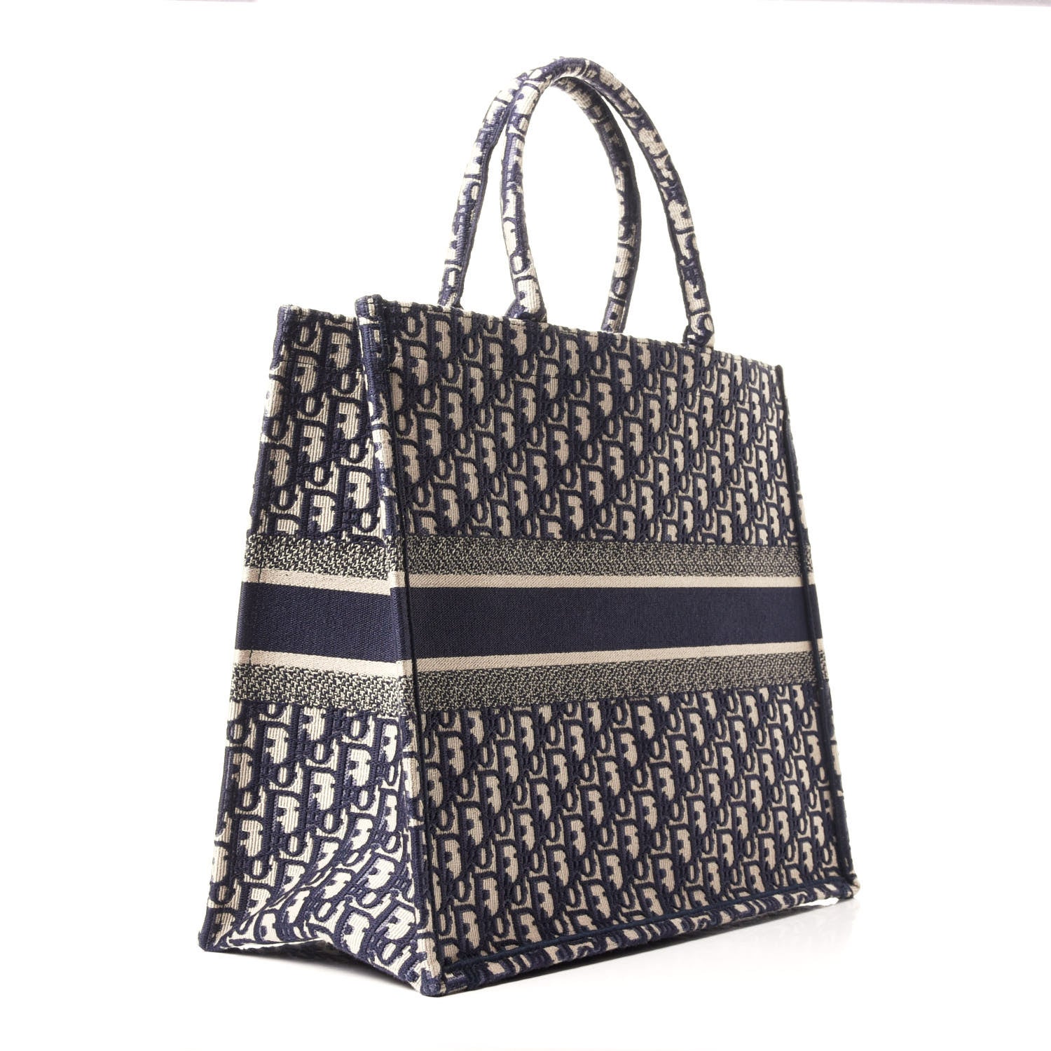 Christian Dior Oblique Book Tote Blue Multicolor 3 of 9