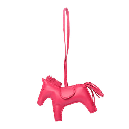 Hermes Milo Lambskin Grigri Rodeo Horse Bag Charm MM Rose Mexico 1 of 4