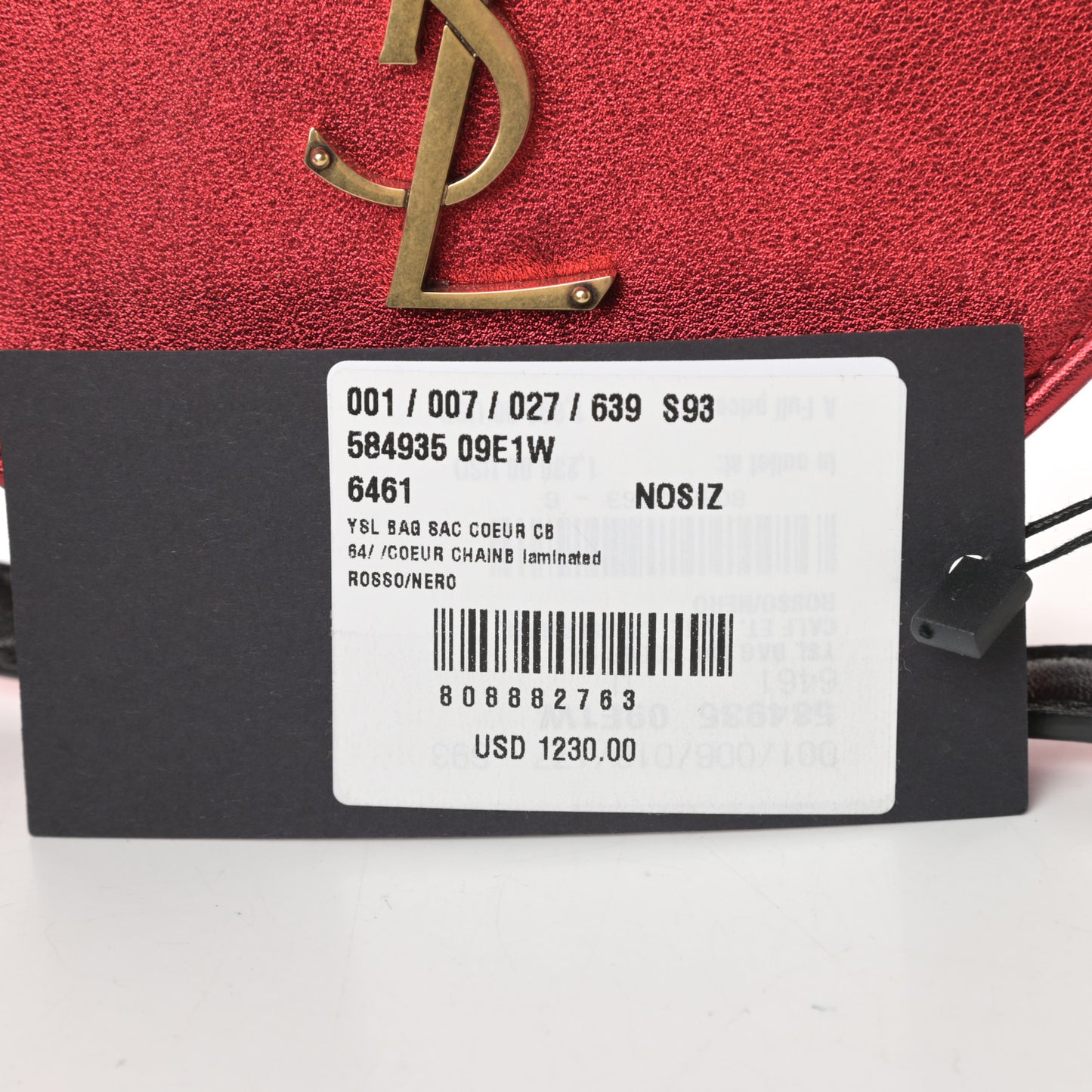 Metallic Calfskin Heart Monogram Crossbody Black Rouge