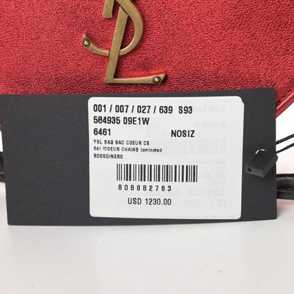 Saint Laurent Metallic Calfskin Heart Monogram Crossbody Black Rouge 12 of 12